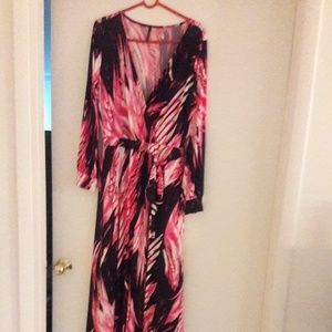 Long Sleeve Mock Wrap Dress